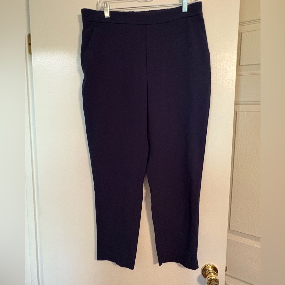 Banana Republic Navy Pull-On Ankle Pants Size 12 Workwear Business Casual